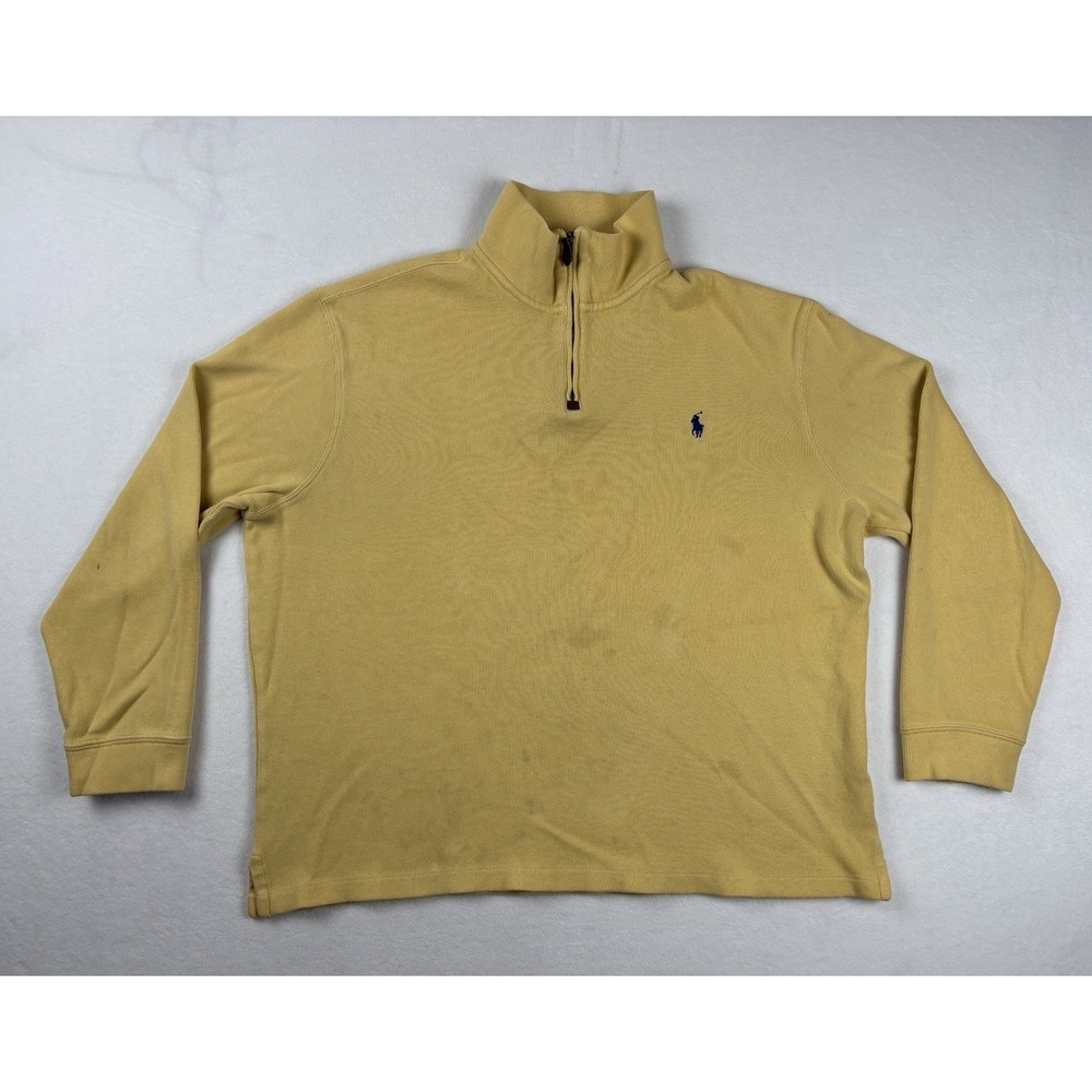 Polo Ralph‎ Lauren Quarter Zip Pullover Yellow Size XL